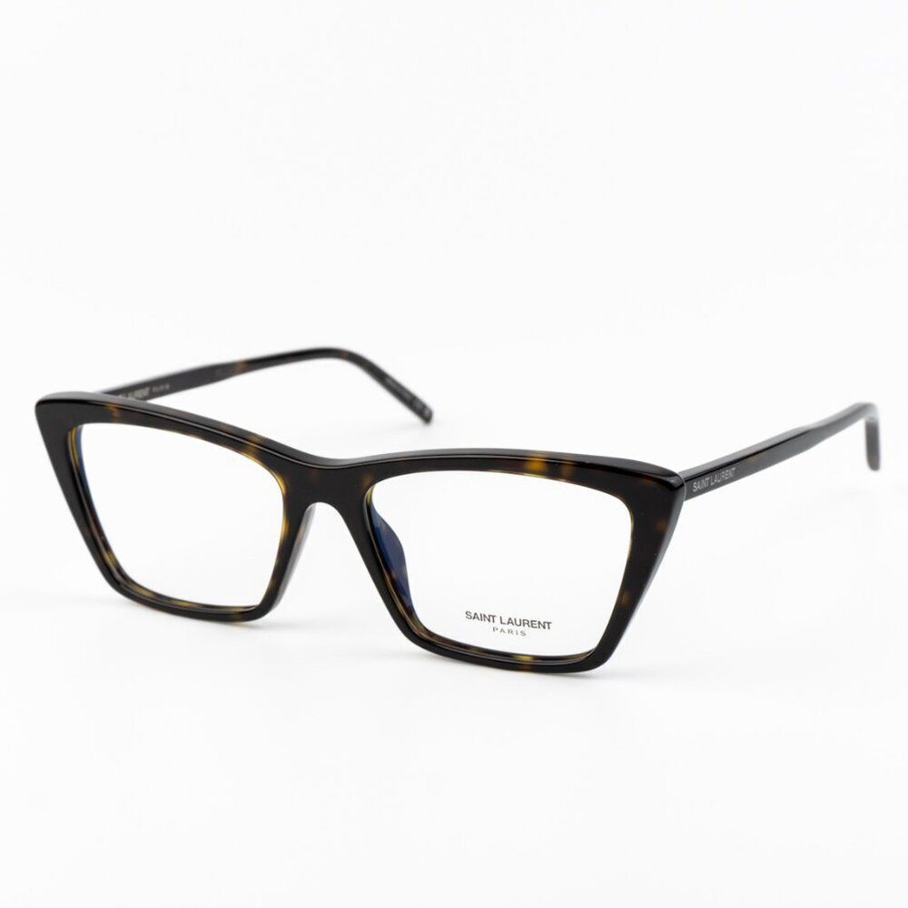 NEW Saint Laurent SL737 MICA THIN OPT 002 Dark Havana Cat Eye Unisex Eyeglasses - Picture 3 of 11